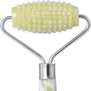 ESKER Allover Roller- textured Xiuyan Jade roller & polished Xiuyan Jade handle